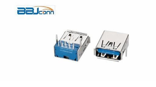 USB 3.0母座DIP 90度藍色膠芯直腳 USB 3.0母座DIP 90度藍色膠芯直腳