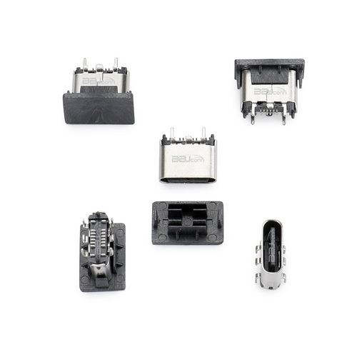 TYPE-C 16P母座 直立式帶定位 H=6.65-UC.02.61-1K-0002